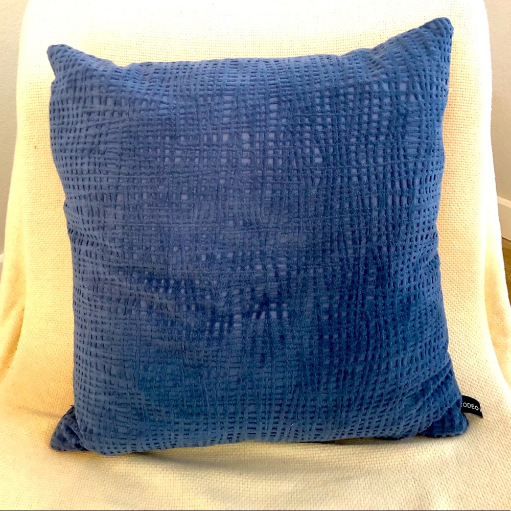 Rodeo Home Feather Throw Pillow, Navy Velvel